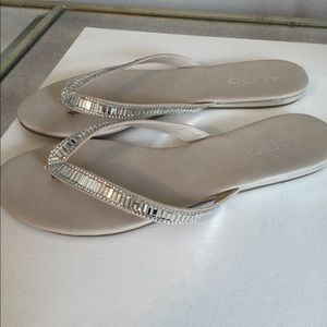 ALDO  Crystal flip flops